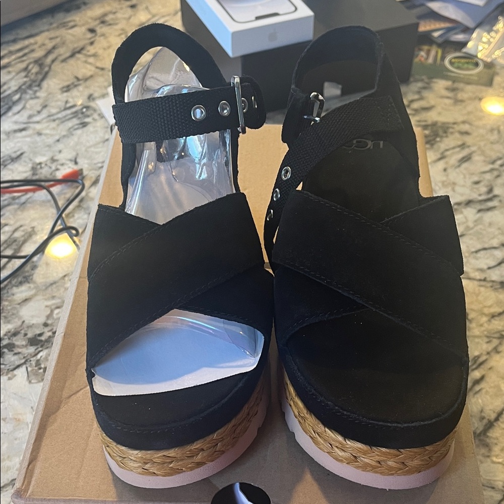 UGG AUBREY ANKLE PLATFORM SANDALS